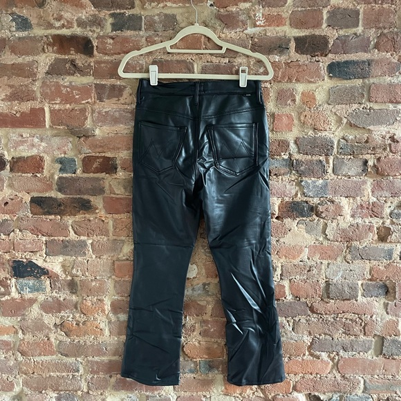 MOTHER Insider Ankle Faux Leather Mini-Flare Jeans - Size 27 - Picture 3 of 3